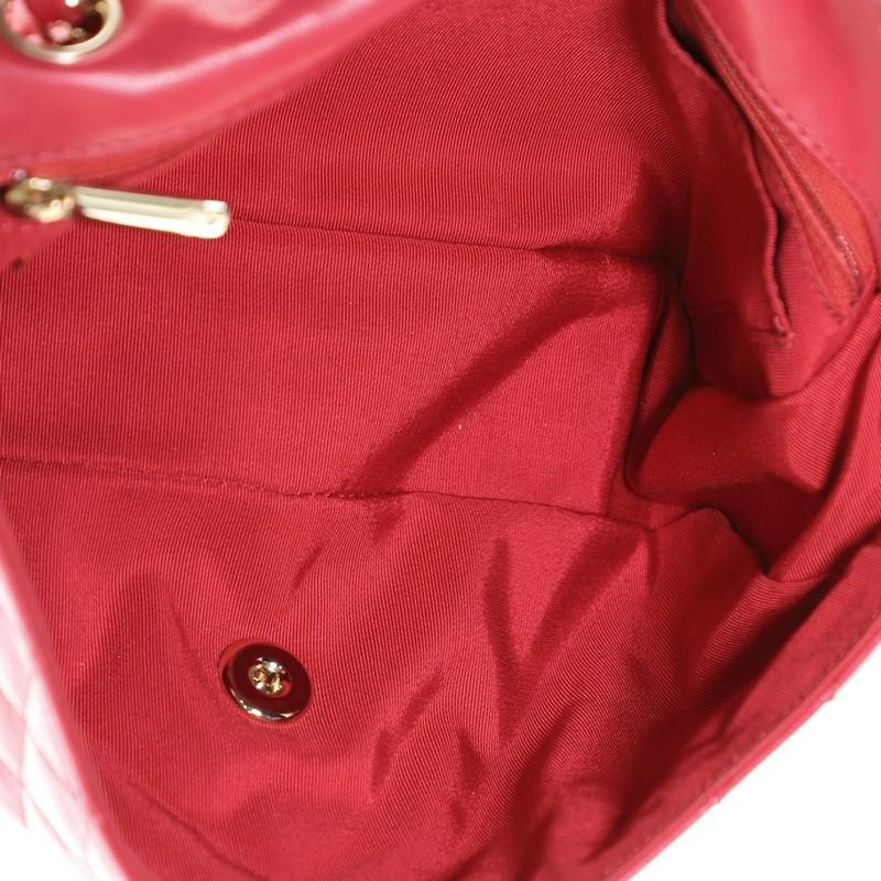 Red Chanel Valentine Hearts Flap Bag Quilted Lambskin Medium