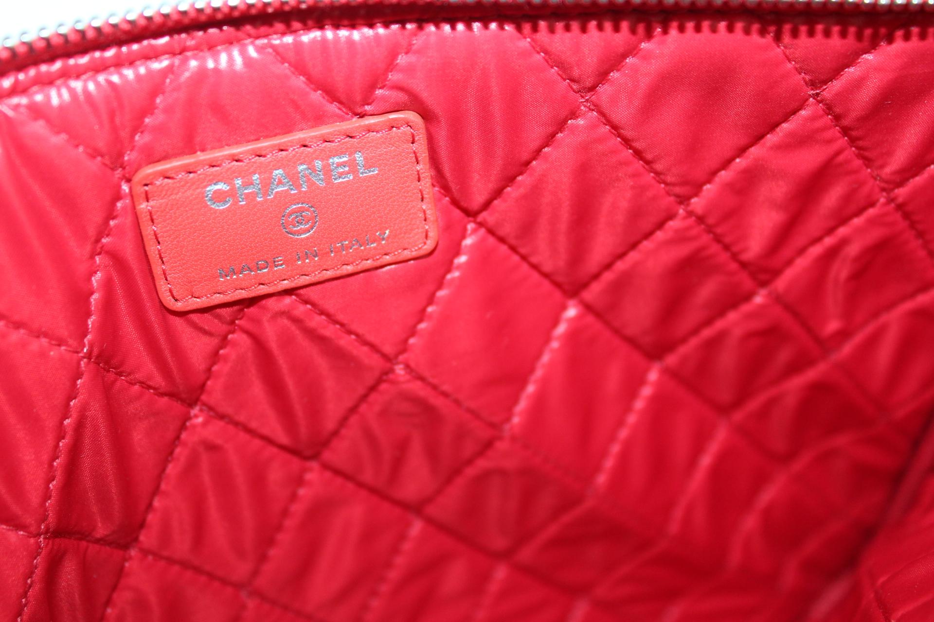 Red Chanel Valentine Hearts O Case Clutch