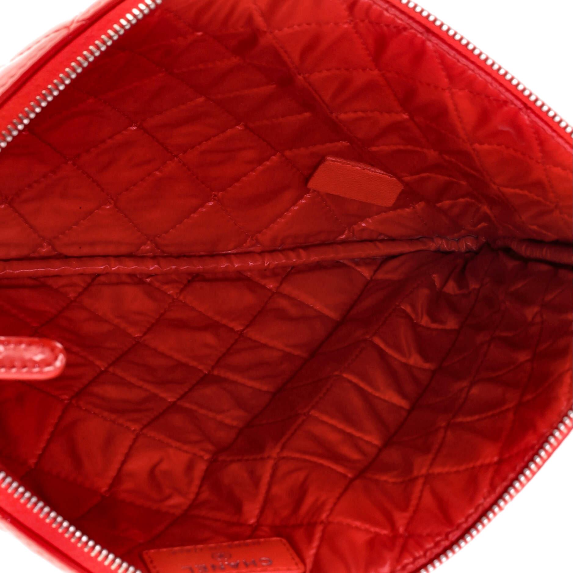 Chanel Valentine Hearts O Case Clutch Quilted Patent Medium 1