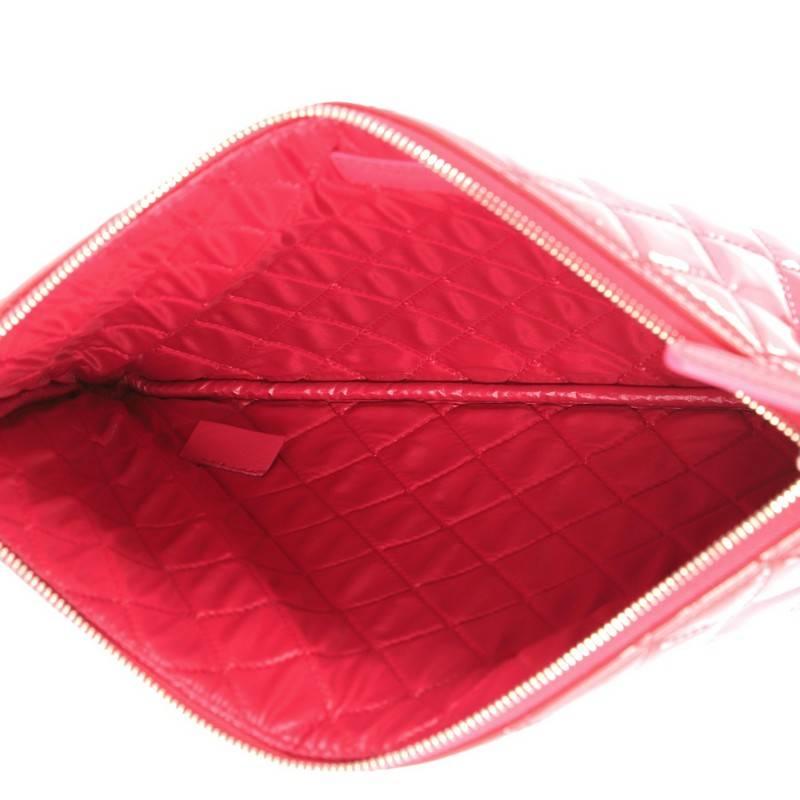 Chanel Valentine Hearts O Case Clutch Quilted Patent Medium 2