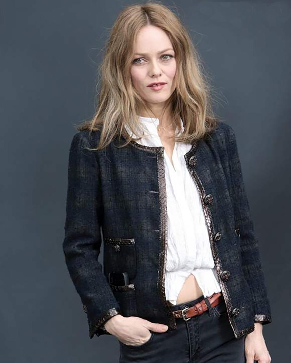 Chanel Vanessa Paradis Style CC Gripoix Buttons Tweed Jacket In Excellent Condition In Dubai, AE