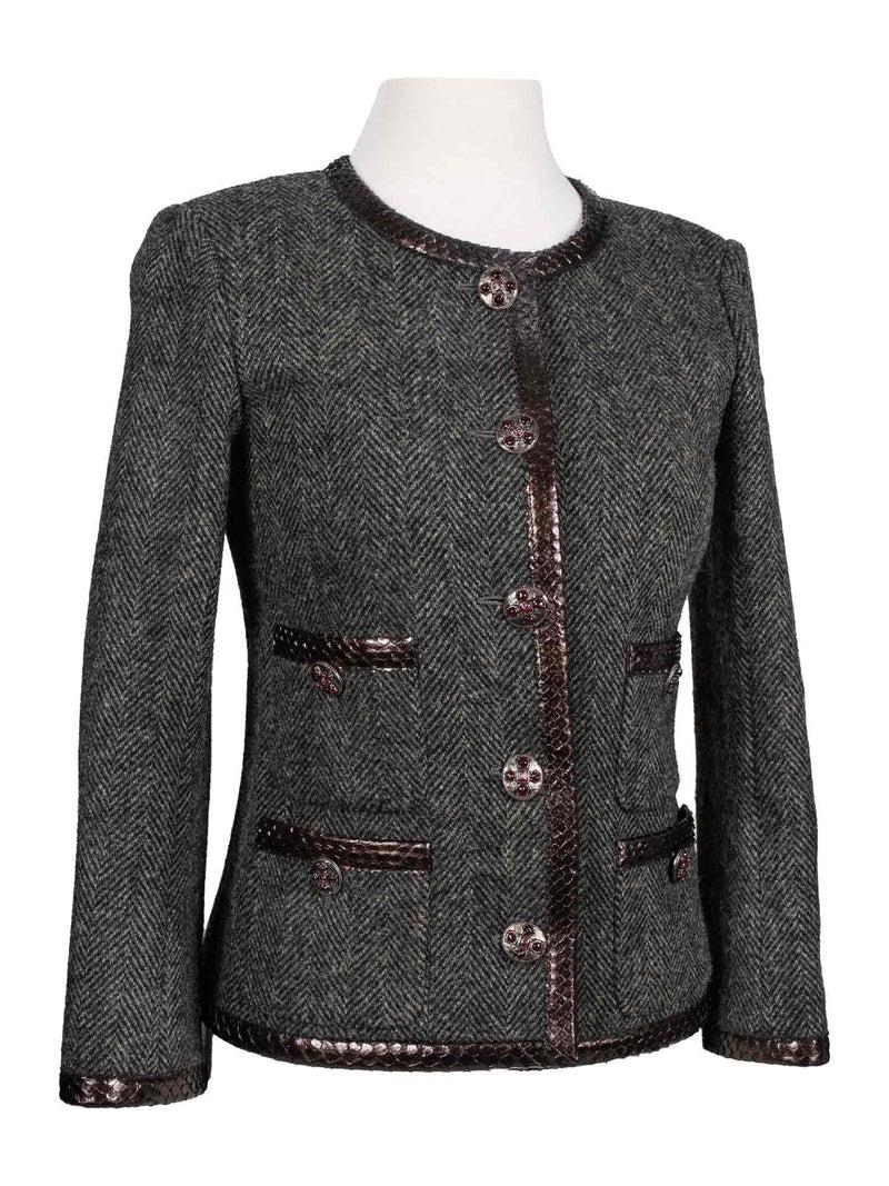 Women's or Men's Chanel Vanessa Paradis Style CC Gripoix Buttons Tweed Jacket