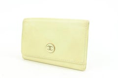 Chanel Vanilla Yellow Calfskin Button Line Key Holder 45ck21