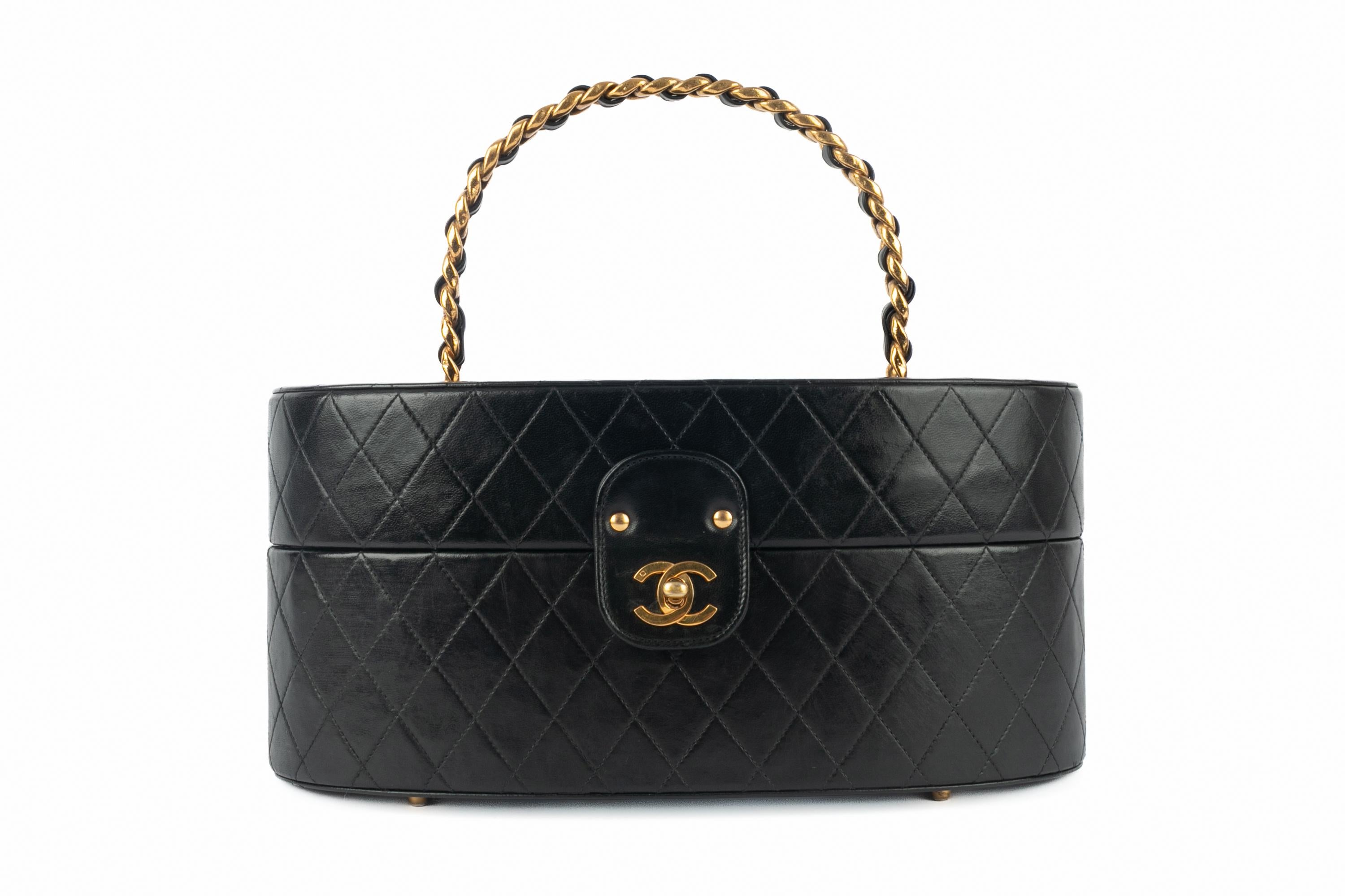 Noir Sac Vanity de Chanel 1986-1988 en vente