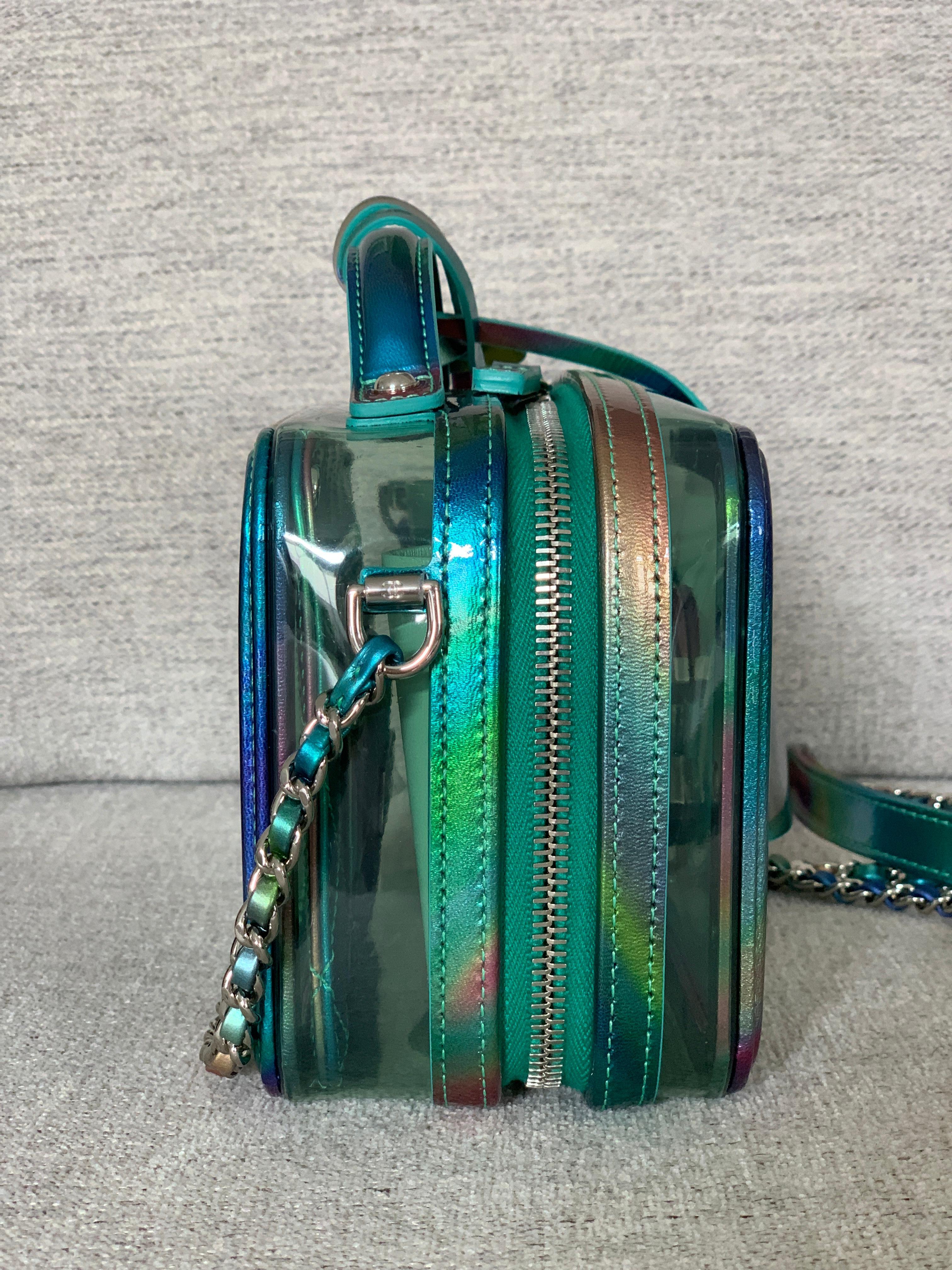 Chanel Vanity Case Grün PVC N5435 Tasche Sammlung 20C Tasche 5