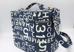 Chanel vanity case in canvas, print « Cambon »