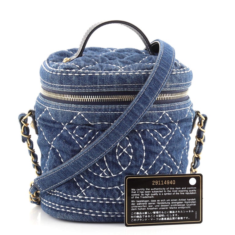 Chanel Vanity Case Quilted Denim at 1stDibs