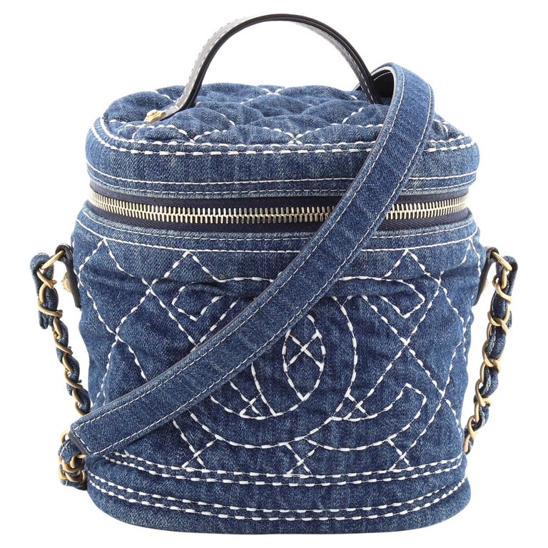 Chanel Vanity Case Quilted Denim at 1stDibs