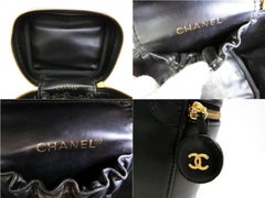 Chanel Vanity Case Quilted Lambskin 227564 Black Leather Tote