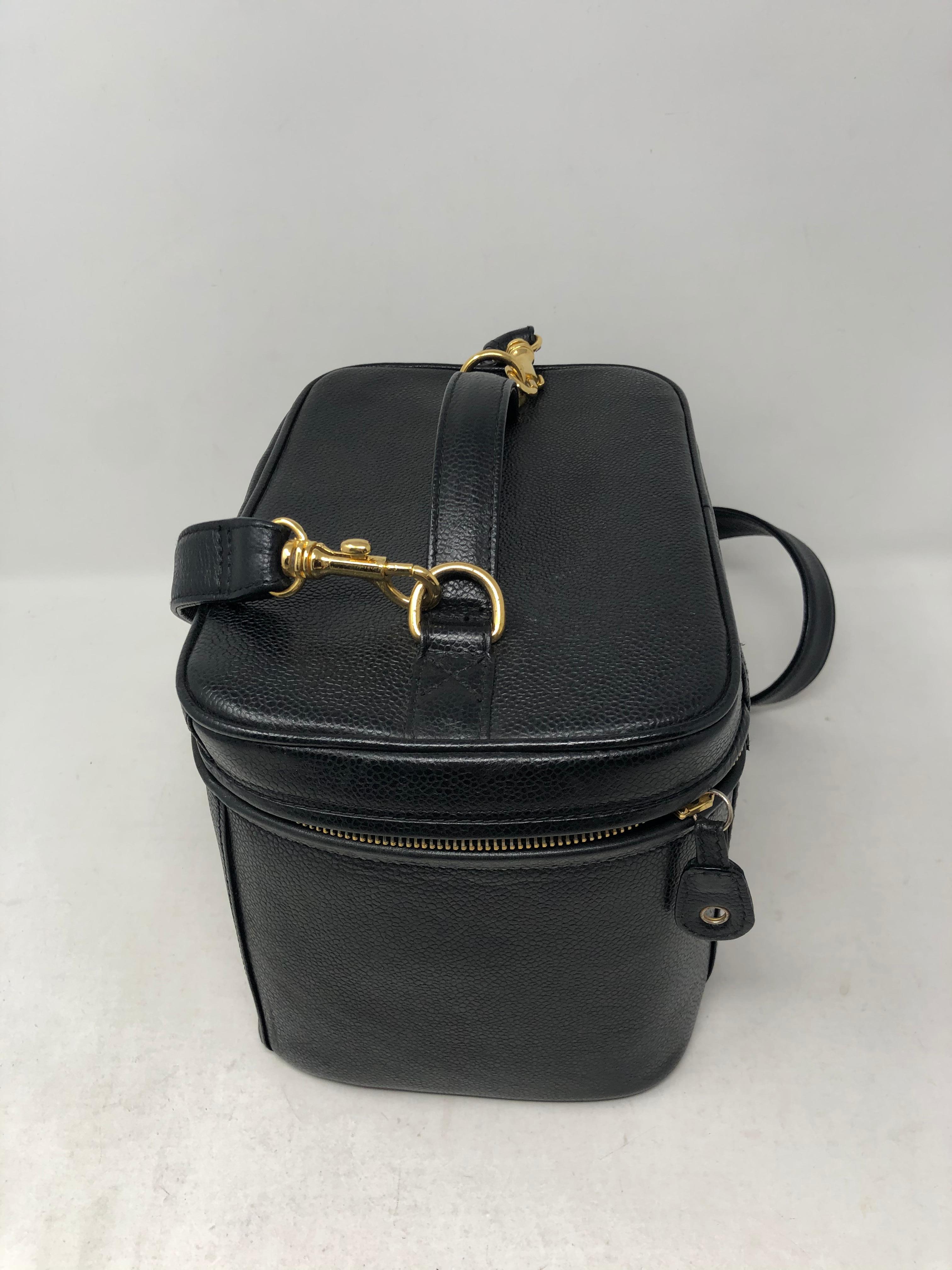 Black Chanel Vanity Case With Strap 