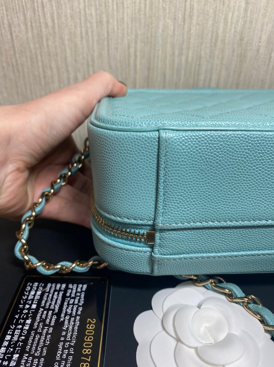 Women's or Men's Chanel Vanity Medium Case Bag in Tiffany Color For Sale