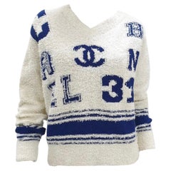 Chanel Varsity Iconic Logo Pullover Sweater