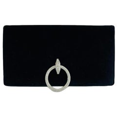 Chanel Velvet & Crystal Clutch Bag
