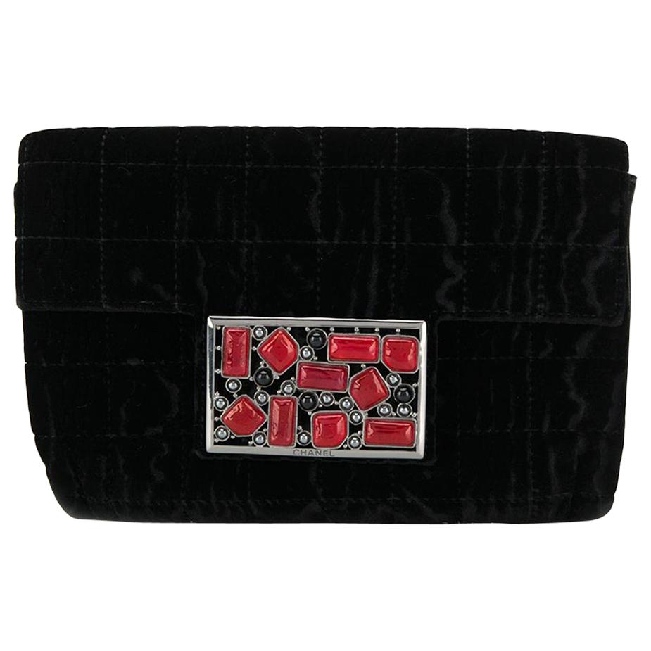 Chanel Velvet Embellished Clutch Bag