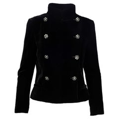 Chanel Velvet Jacket with Stone Buttons