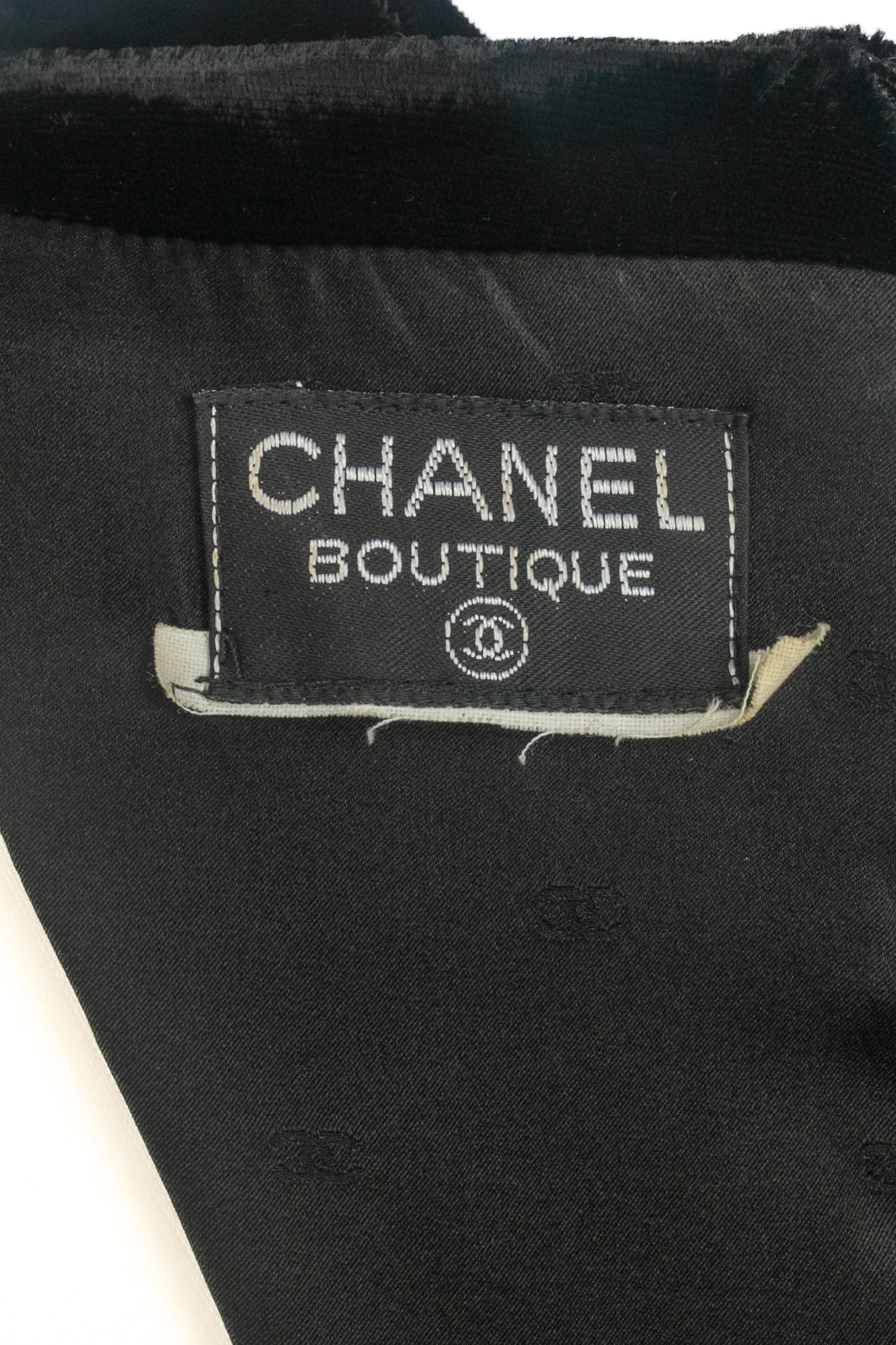Chanel velvet jumpsuit 1990s in vendita 4