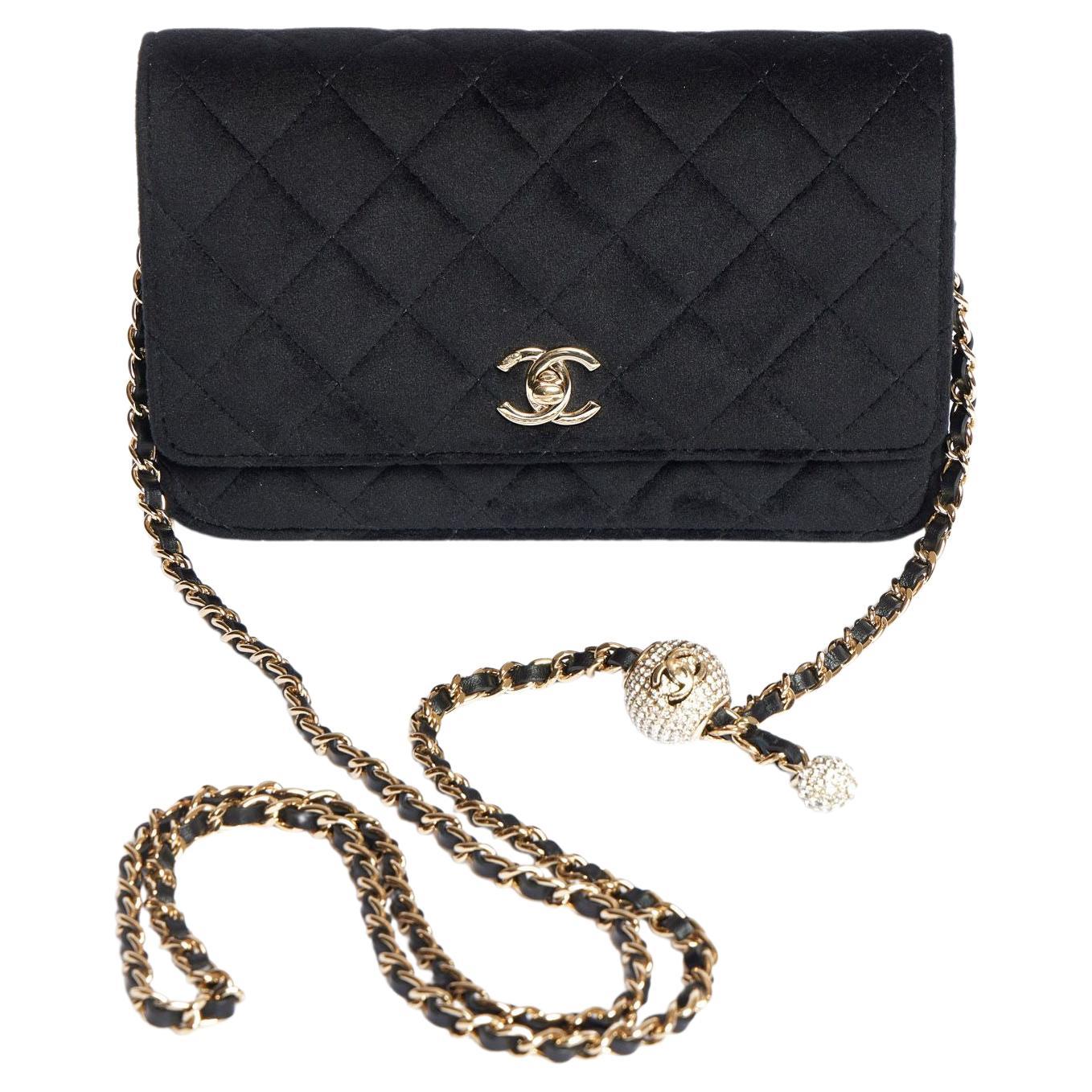 Chanel Velvet Wallet With Charm