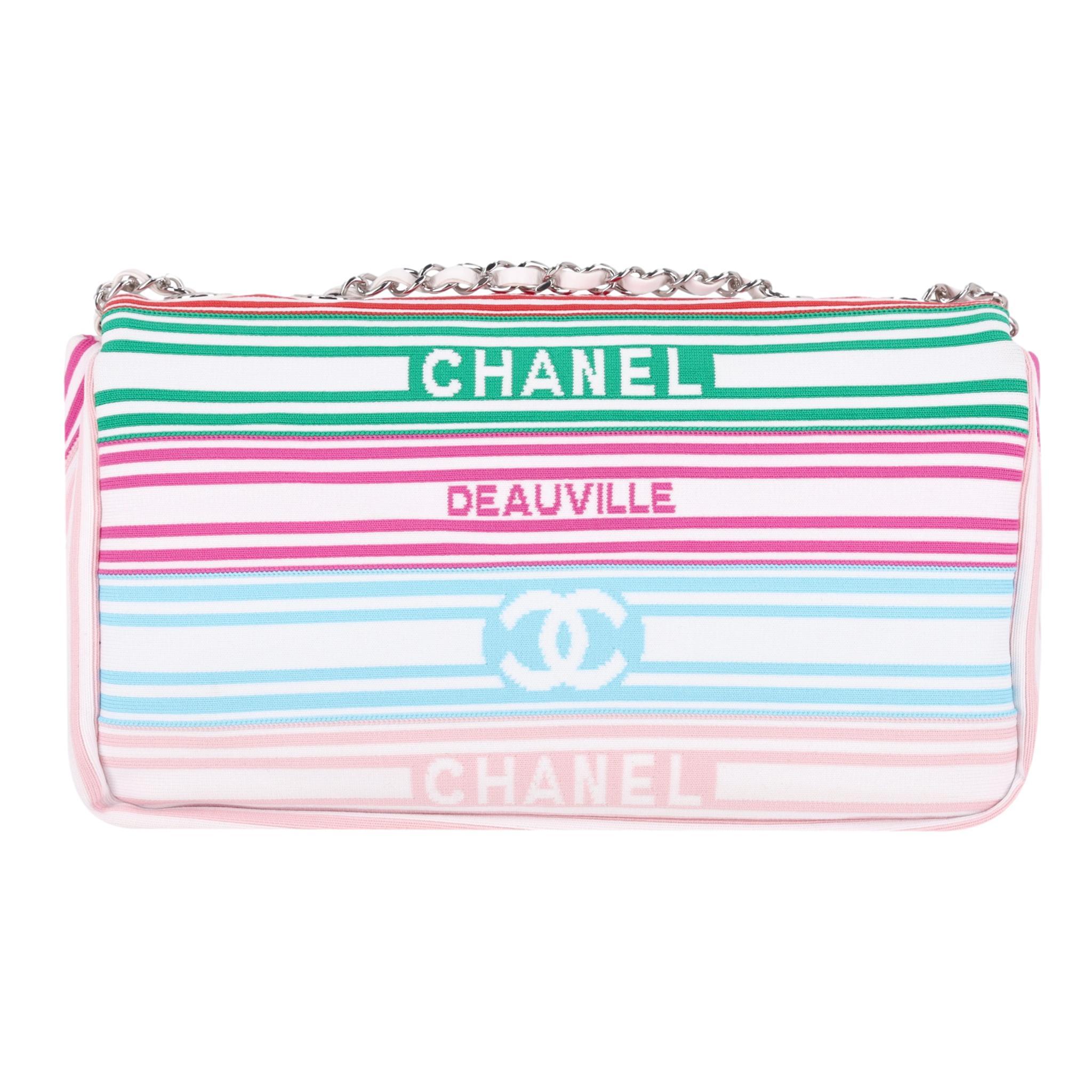 Chanel Venise Biarritz Canvas Flap Bag In Good Condition In London, GB