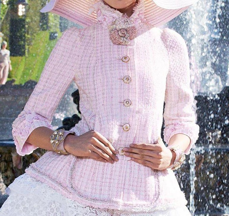 Chanel Versailles Collection Barbie Pink Tweed Jacket For Sale at