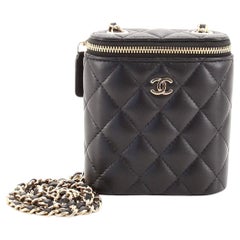Chanel Vertical Classic Vanity Case with Chain Quilted Lambskin Small