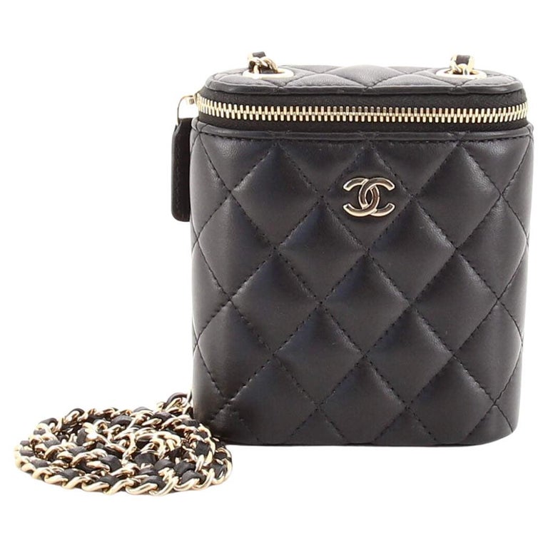 Chanel Navy Small Quilted CC Logo Camera Bag in Lambskin Leather Ruthenium  Hardware Chanel