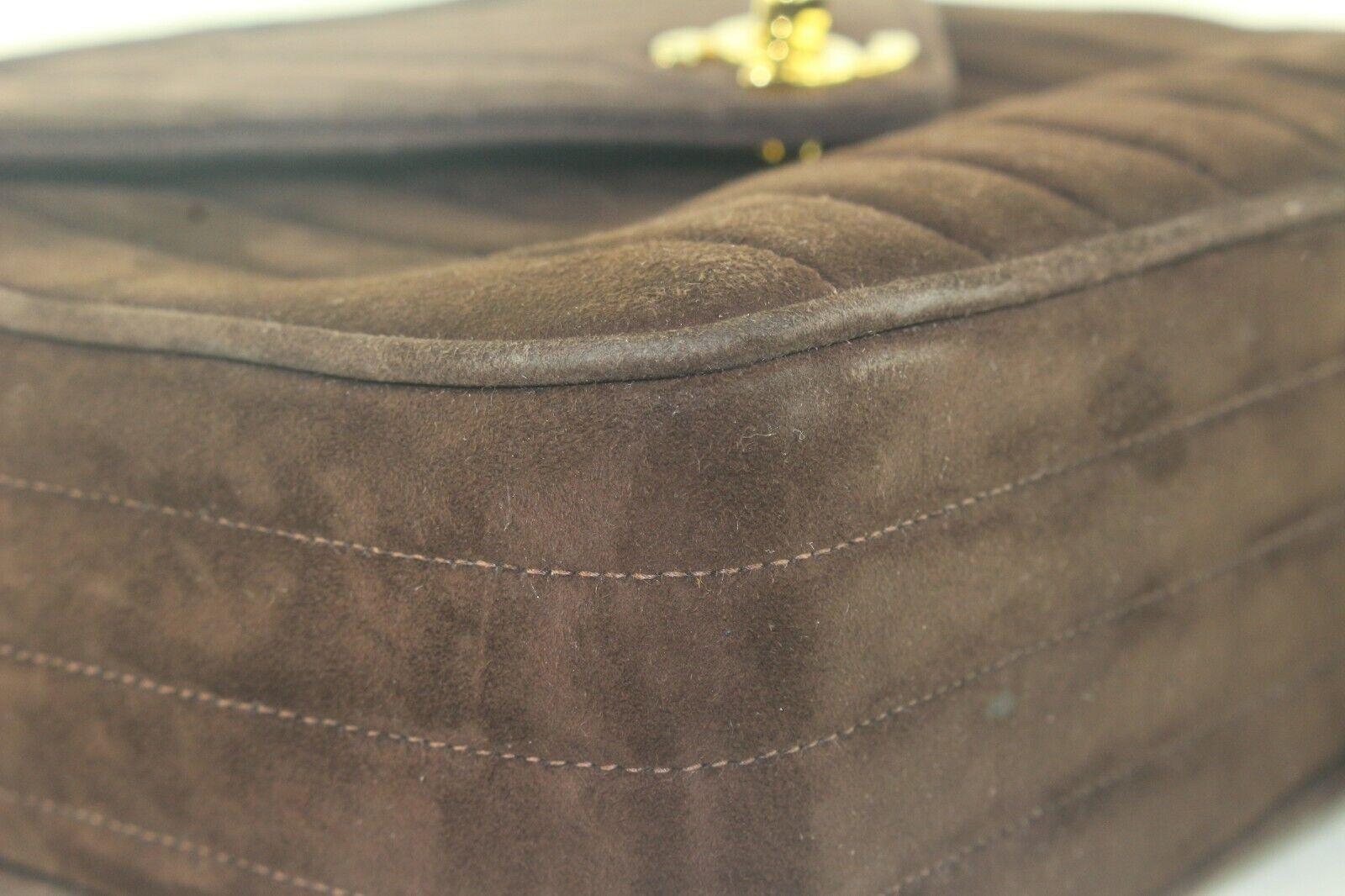 Chanel Vertical Quilted Brown Suede Fringe Tassel Camera Bag Crossbody 5CAS105K 3