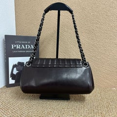 Chanel Vertical Quilted Small Accordion Flap Bag Dark Brown
