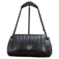Chanel Vertical Quilted Small Accordion Flap Bag Dark Brown