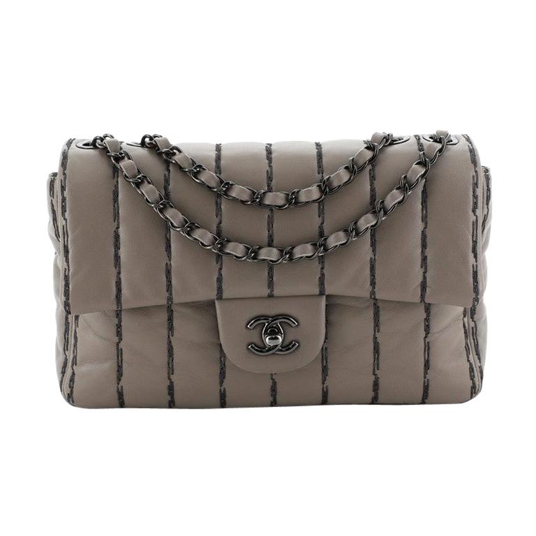 Chanel Vertical Stitch Flap Bag Quilted Lambskin Medium