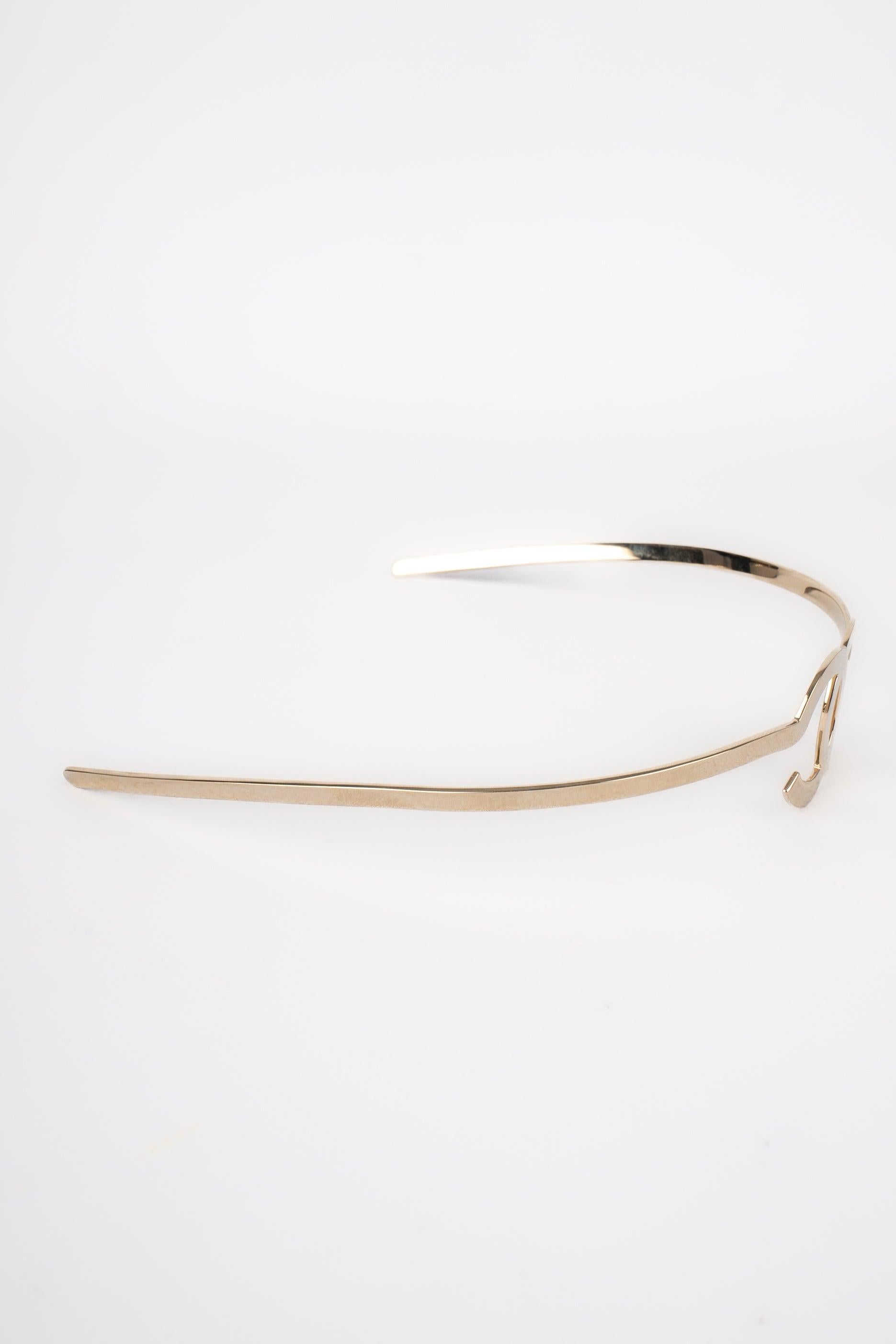 Women's Chanel Very Light Golden Metal Tiara / Head Jewelry, 2021 For Sale