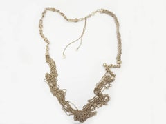Chanel Very Rare Light Gold Knot Braid Multi Chain Super Long Necklace