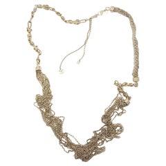 Chanel Very Rare Light Gold Knot Braid Multi Chain Super Long Necklace