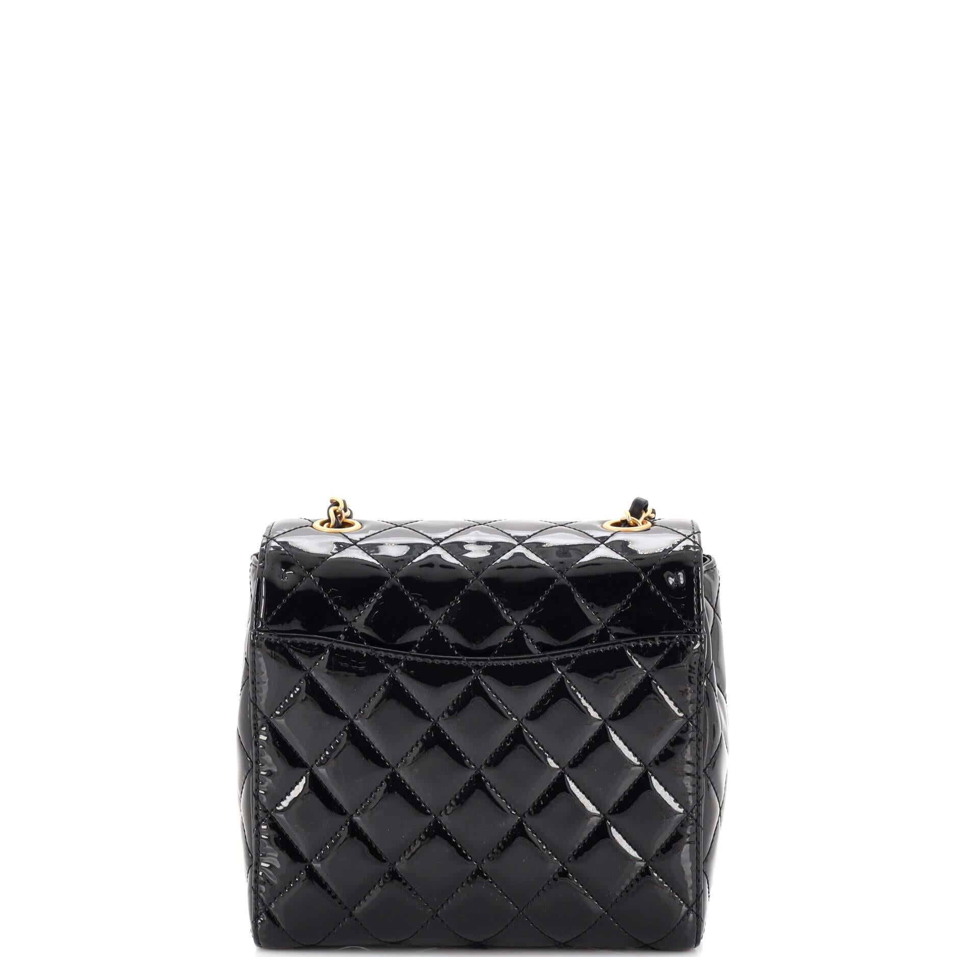 Women's Chanel Very Square Flap Bag Quilted Patent Small