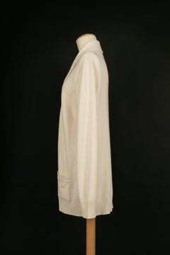 Chanel Vest in White Cashmere Cardigan with Metal and Resin Buttons