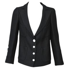 Chanel Vintage 07P Blazer Negro Texturado  Talla 2 US