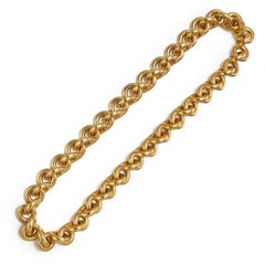 Chanel Vintage 18k Yellow Gold Chain Link Statement Necklace