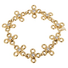 Chanel Vintage Pulsera de eslabones de diamantes de oro amarillo de 18k