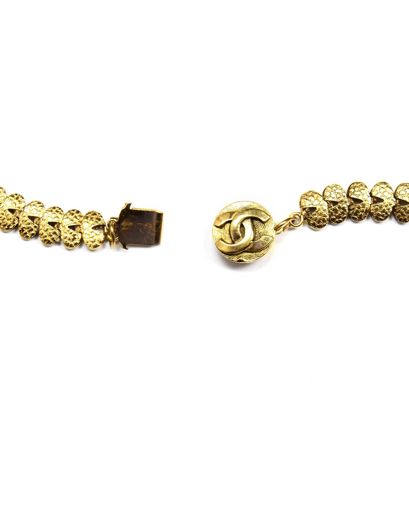 Women's Chanel Vintage 1950's Goldtone Lionhead Choker Necklace