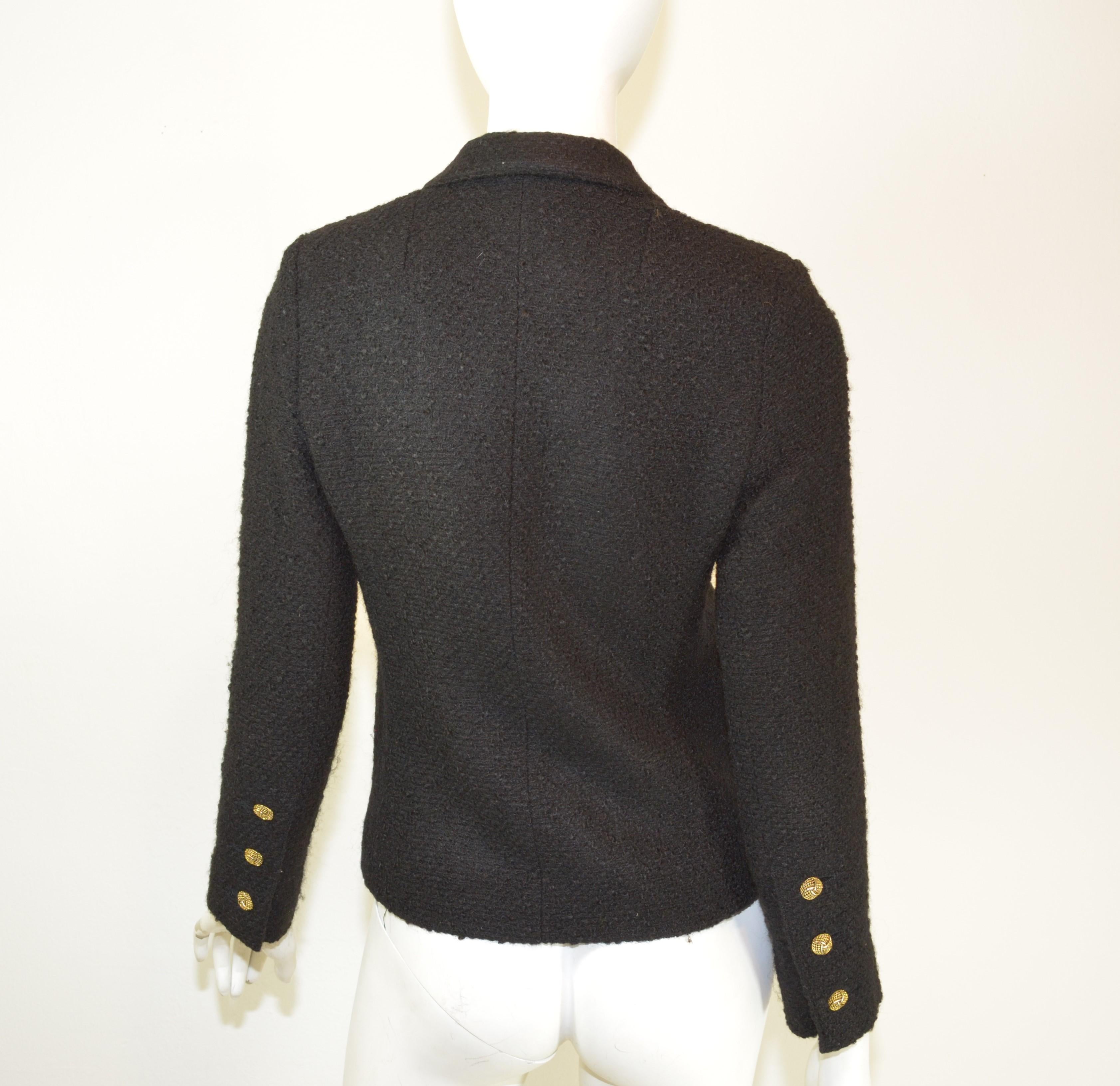 Women's Chanel Vintage 1970’s Black Tweed Knit Jacket