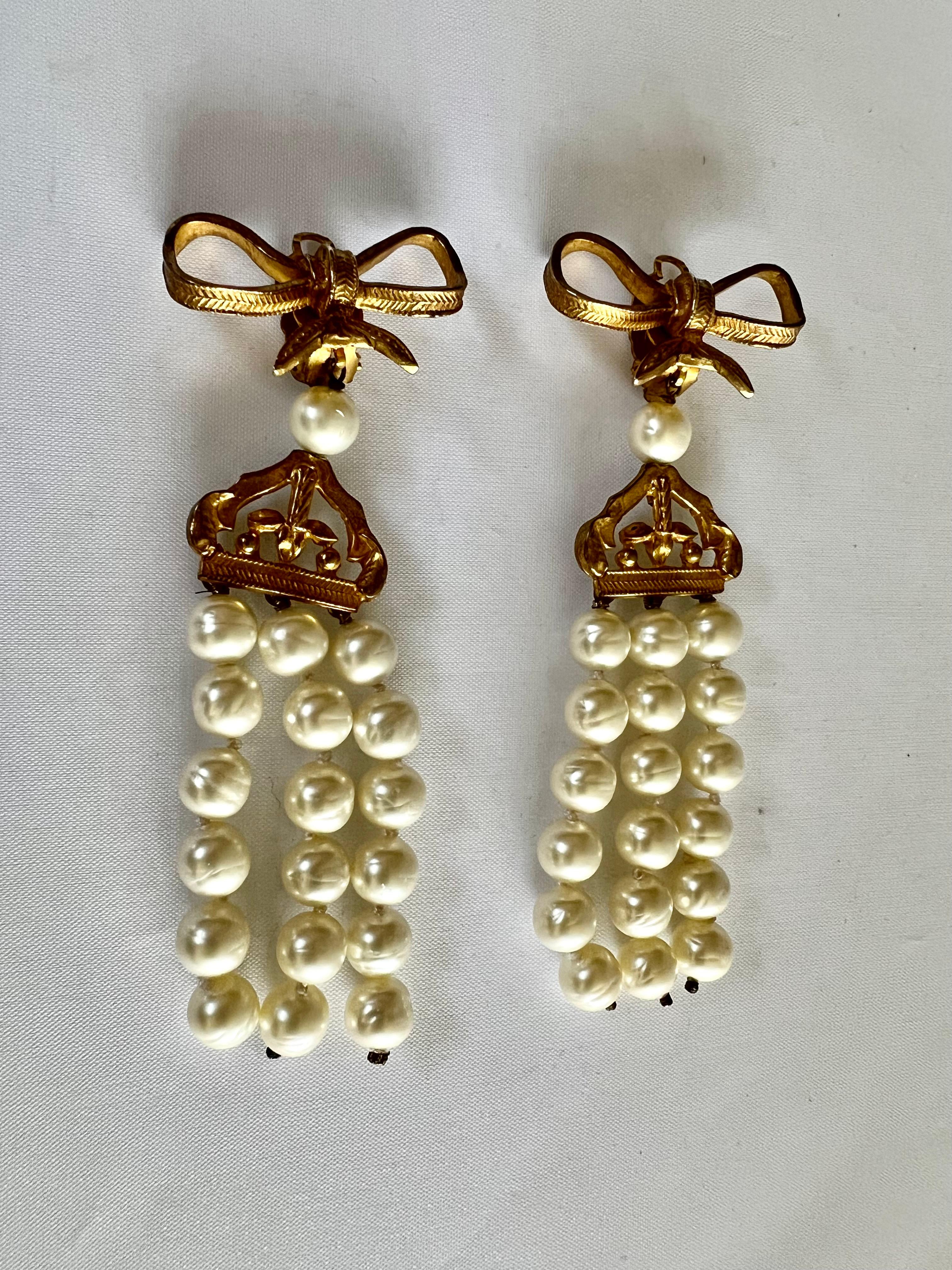 chanel bow earrings