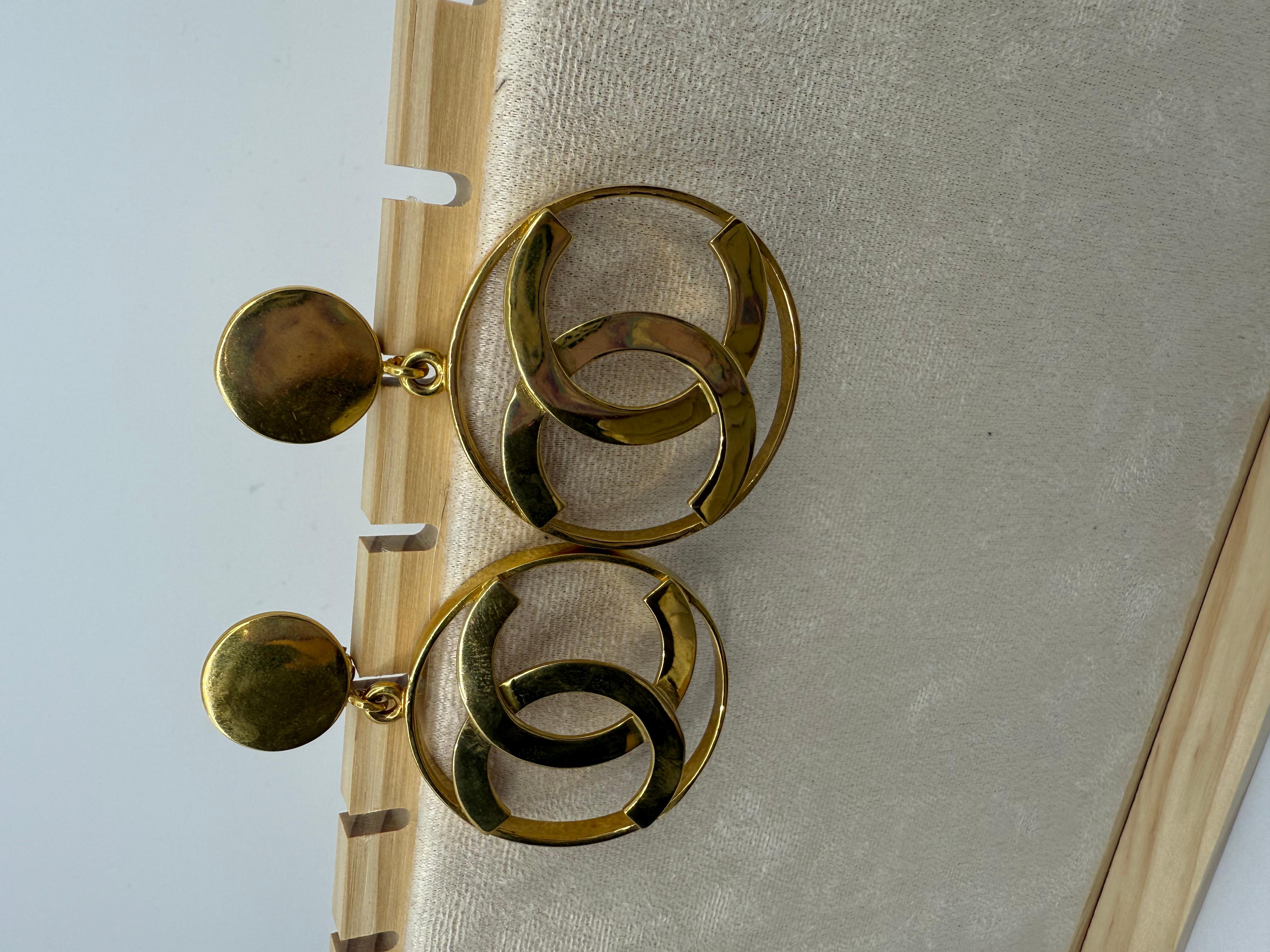 Chanel Vintage Años 80 Pendientes CC 