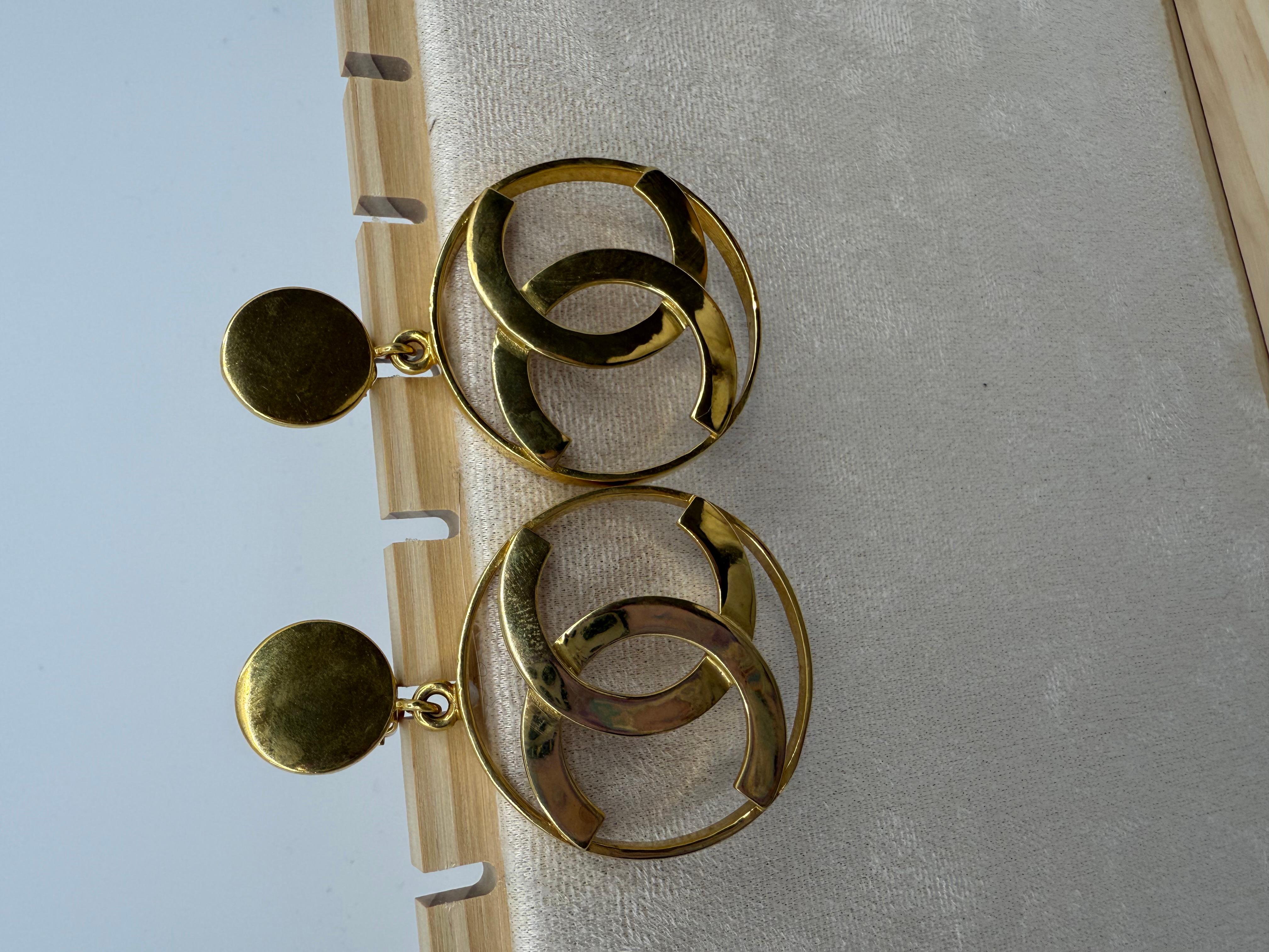 Chanel Vintage Años 80 Pendientes CC 