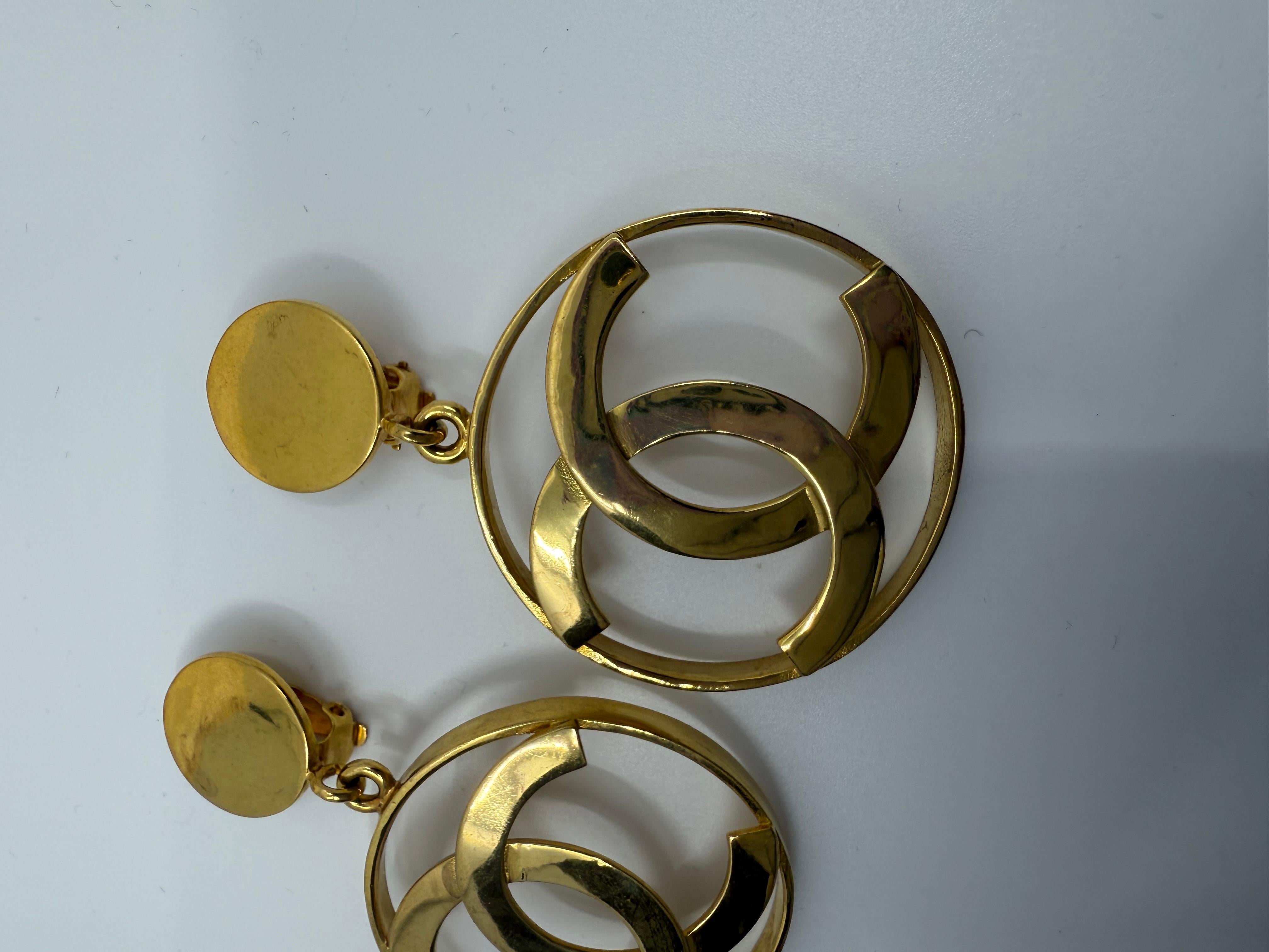 Chanel Vintage Años 80 Pendientes CC 