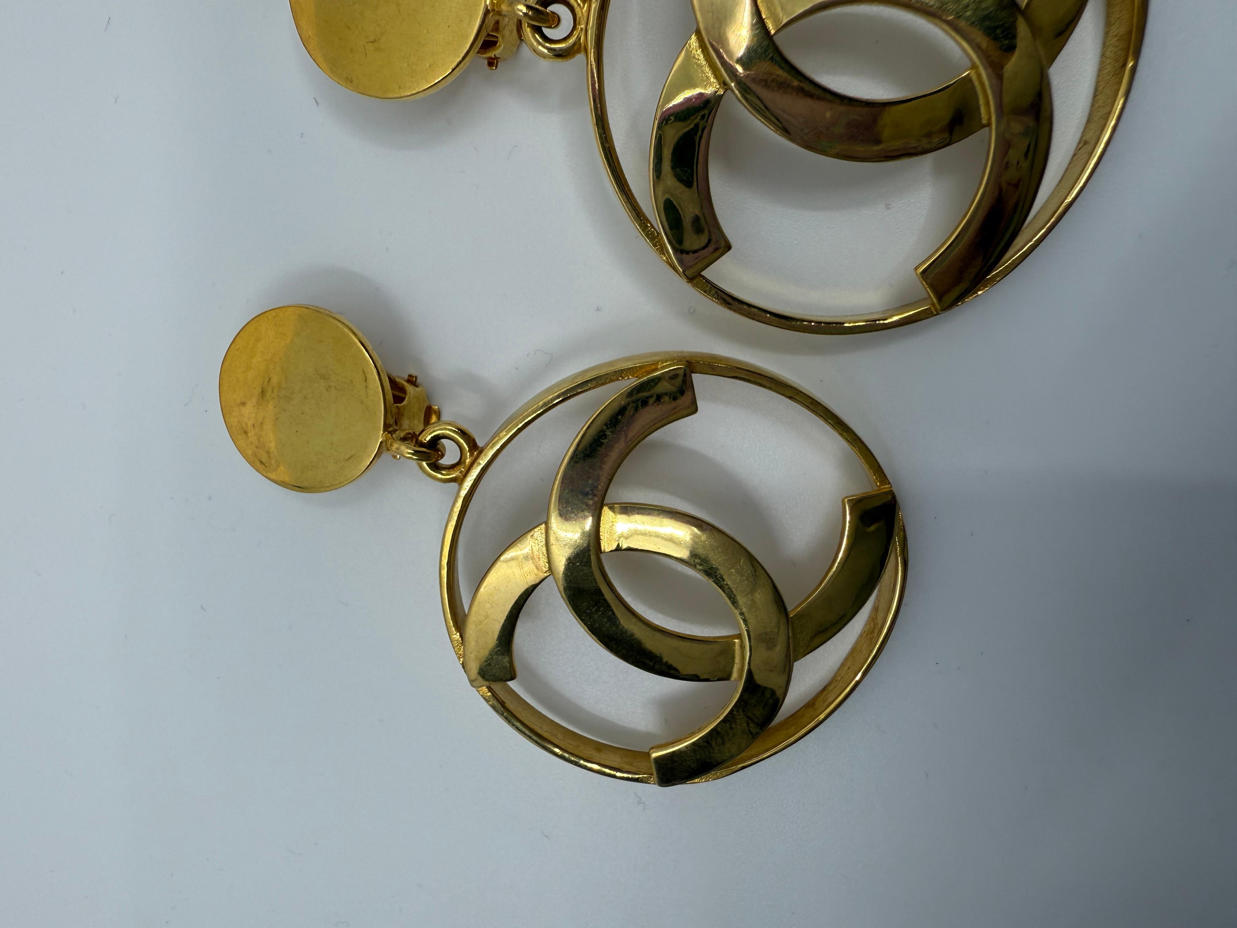 Chanel Vintage Años 80 Pendientes CC 