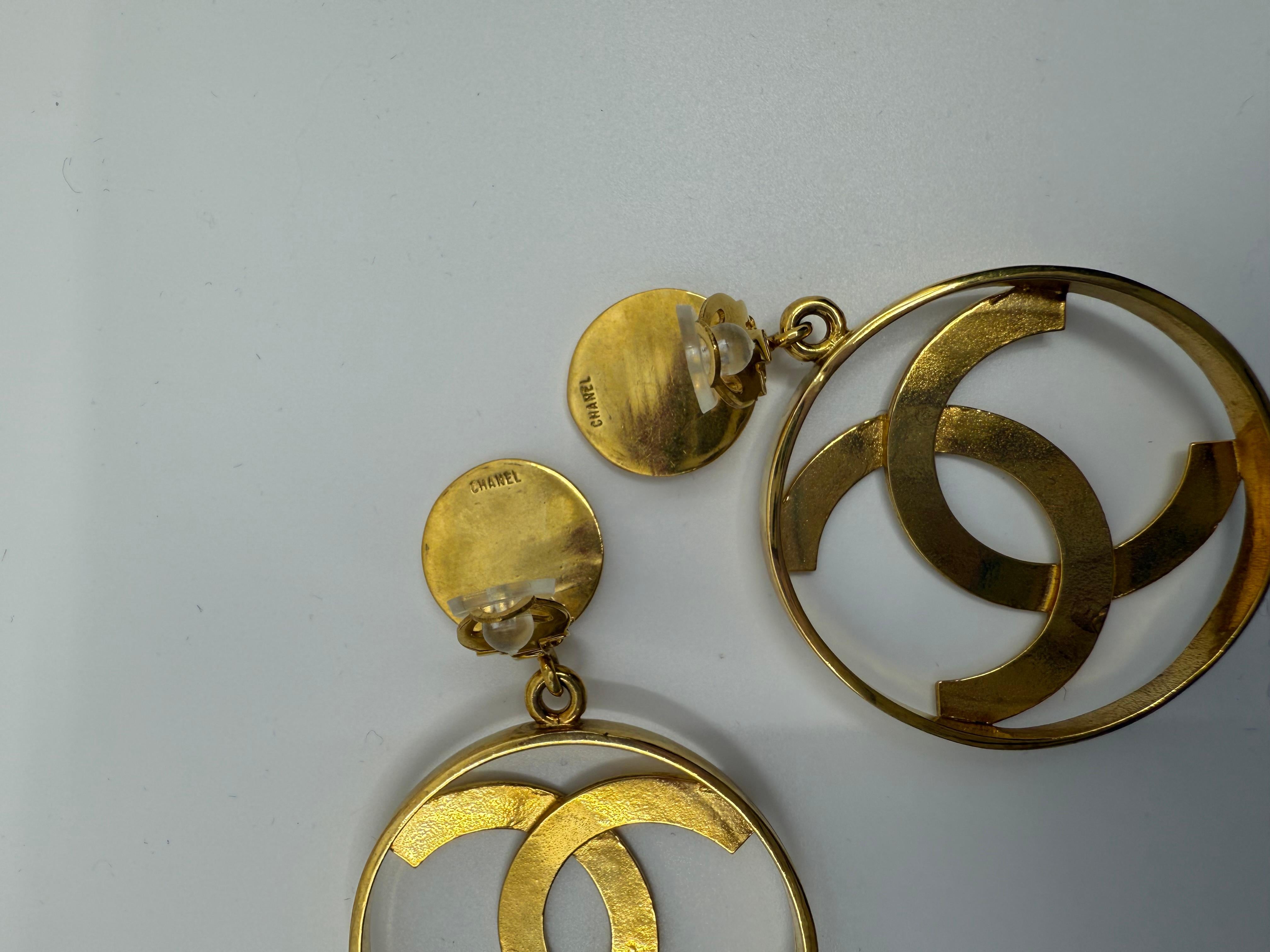 Chanel Vintage Años 80 Pendientes CC 