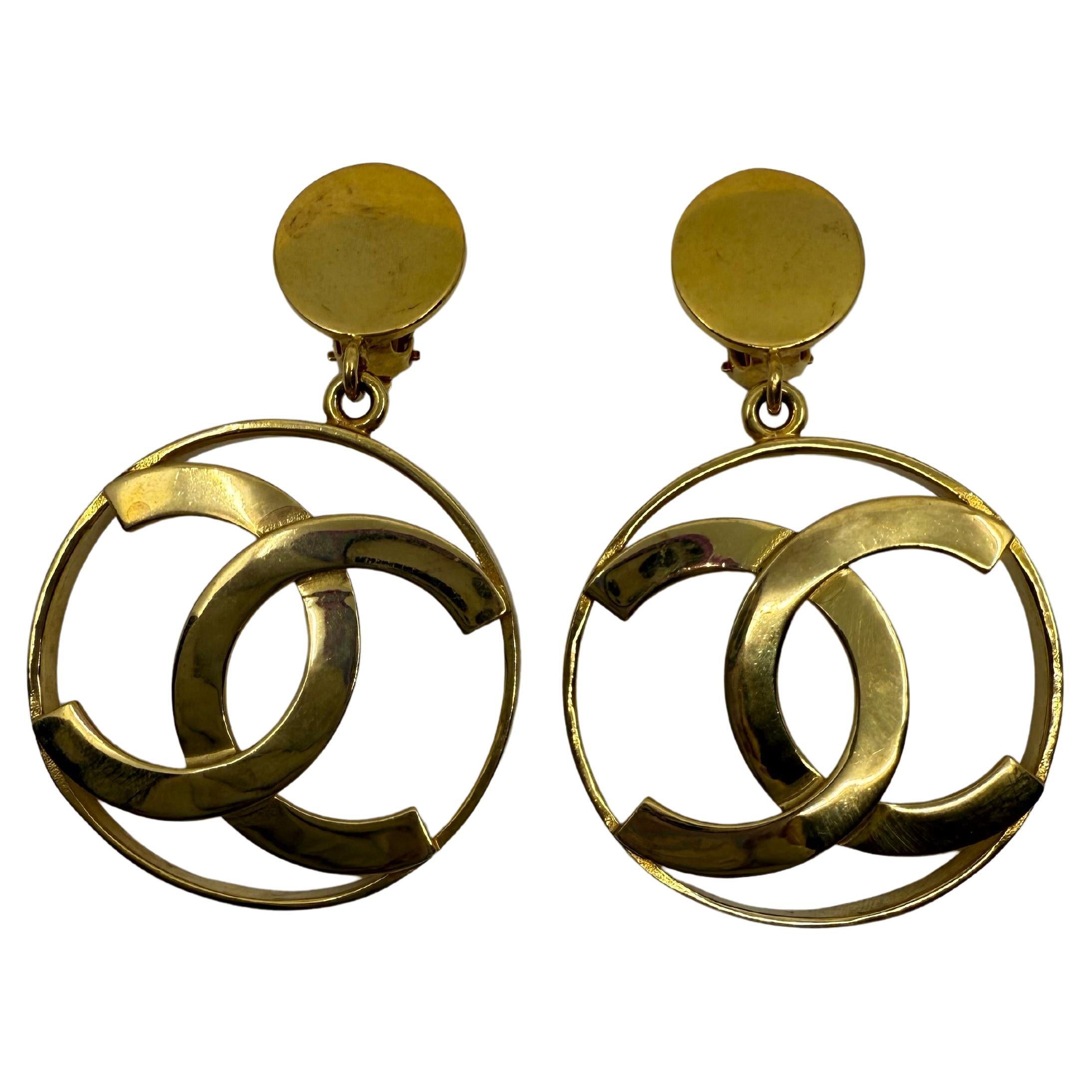 Orecchini Chanel Vintage anni '80 CC "Elizabeth Taylor