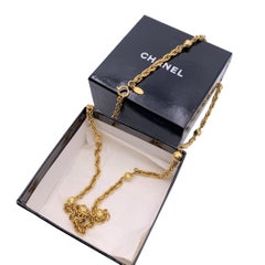 Chanel Vintage 1980s Gold Metal Chain Necklace with Metal Ball Beads
