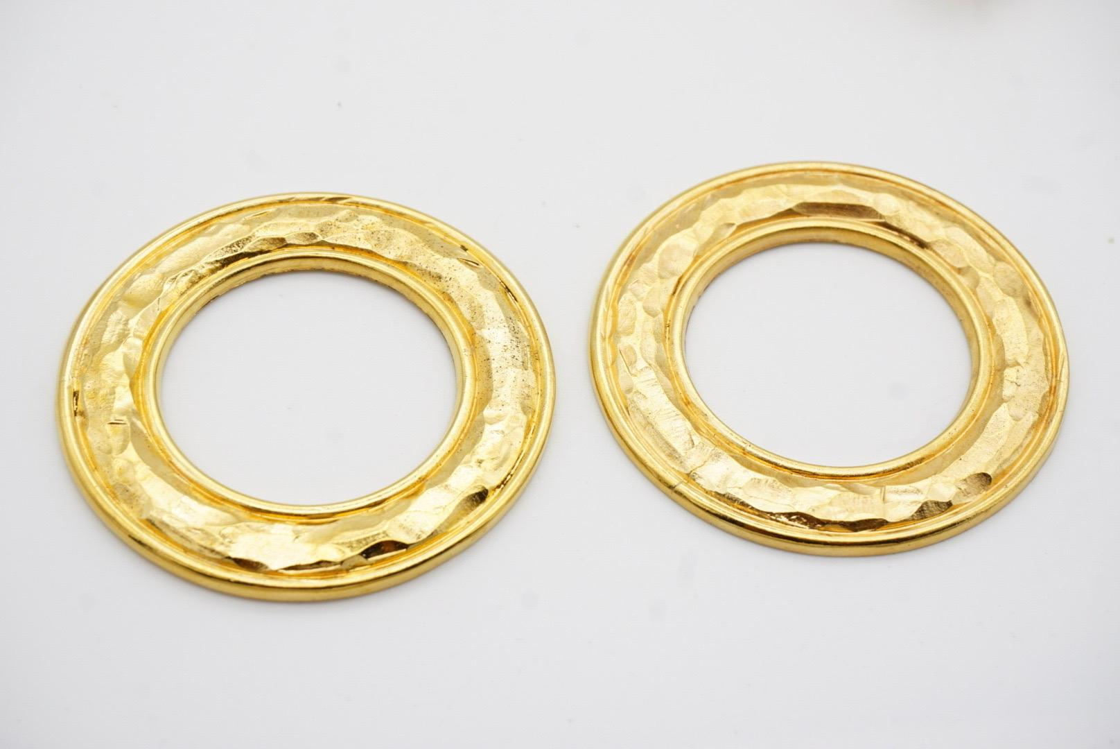 Chanel Vintage 1980s Massive Iconic Lava Round Circle Hoop Chunky Clip Earrings 11