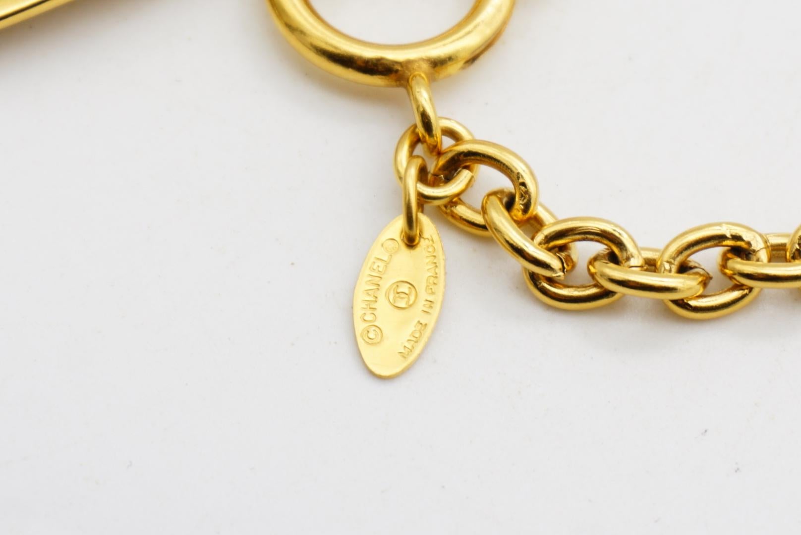 Chanel Vintage 1980s Matelassé Gesteppt Glow Diamond Lange Halskette Gürtel Armband im Angebot 13