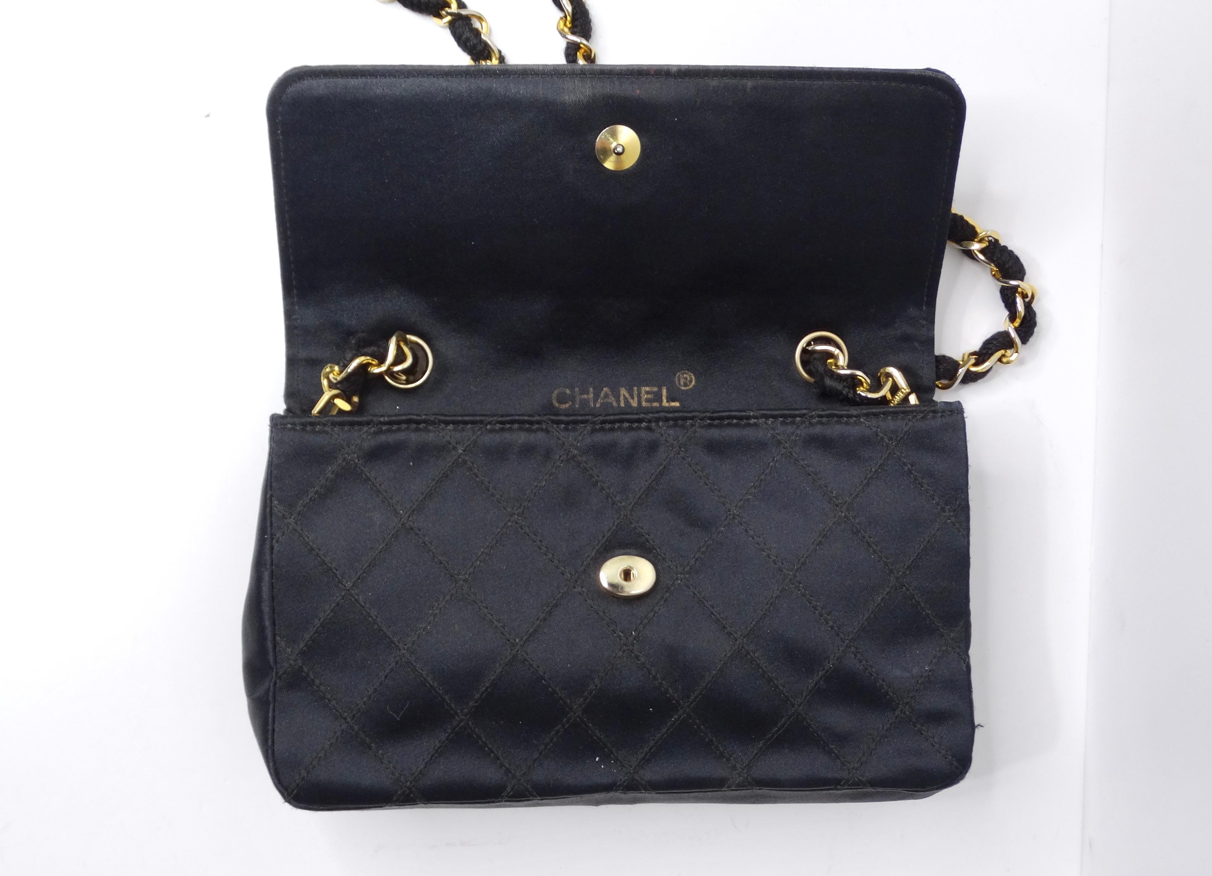 Chanel Vintage 1980's Satin Shoulder Bag 6